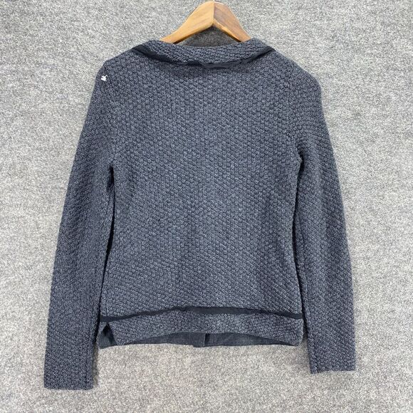 Banana Republic Cardigan Women PXS Petite Gray Full Zip Knit Wool Round Neck - Picture 2 of 9